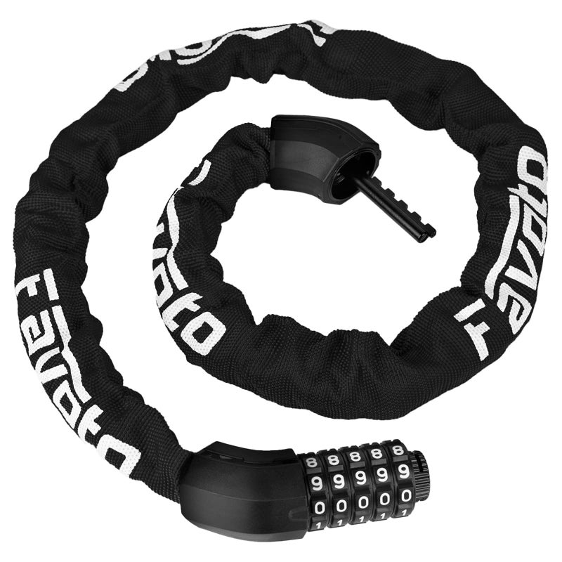 Favoto Bike Chain Lock, 5 Digit Combination Anti-Theft Bicycle Lock, 3.3 feet Long, Ideal for Outdoor Motorcycle E-bike Bikes Gate Fence Ladder Lawn Mower - Image 1